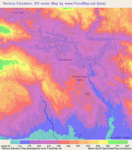 Rectory,Jamaica Elevation Map