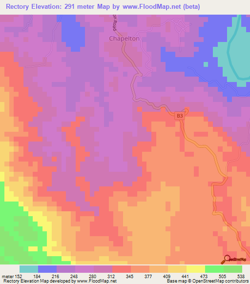 Rectory,Jamaica Elevation Map