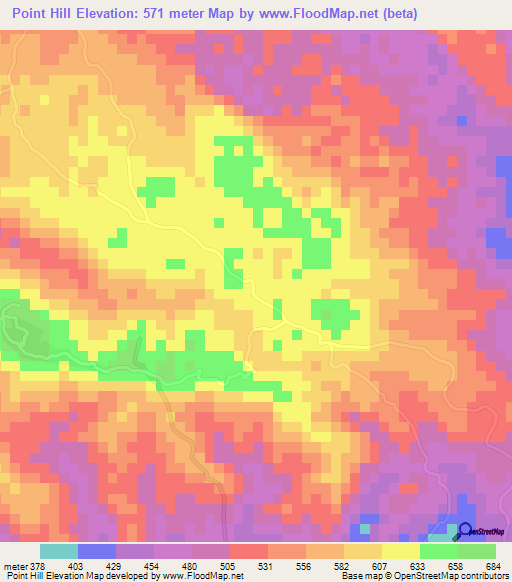 Point Hill,Jamaica Elevation Map