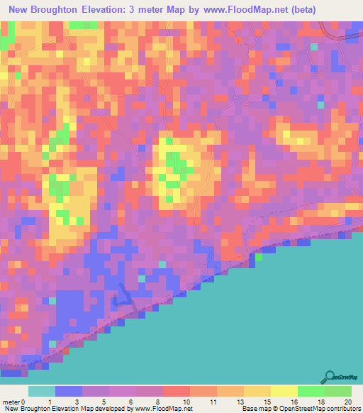 New Broughton,Jamaica Elevation Map