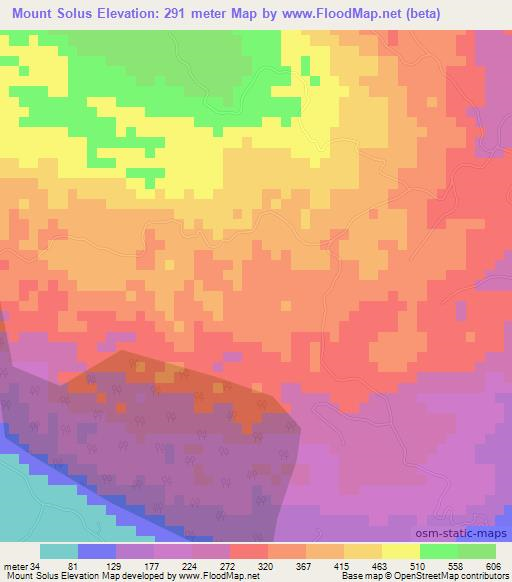 Mount Solus,Jamaica Elevation Map