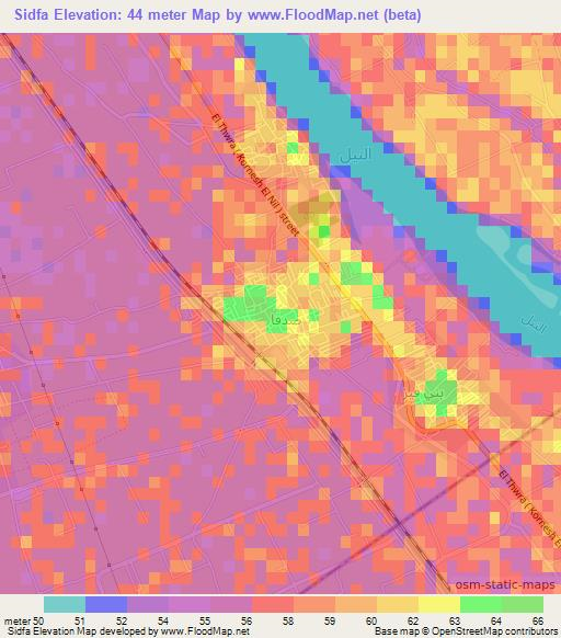 Sidfa,Egypt Elevation Map