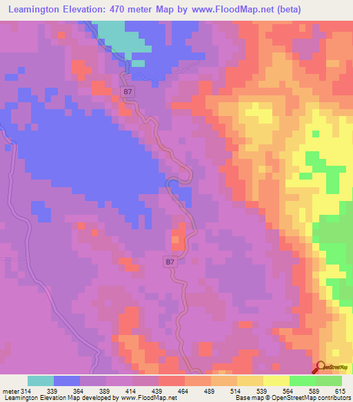 Leamington,Jamaica Elevation Map