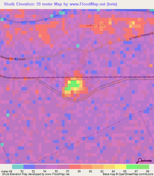 Shutb,Egypt Elevation Map