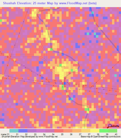 Shushah,Egypt Elevation Map