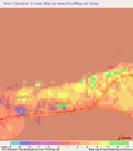 Shuri,Egypt Elevation Map