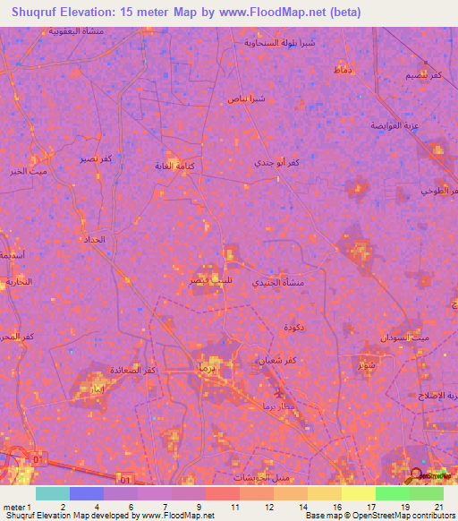 Shuqruf,Egypt Elevation Map