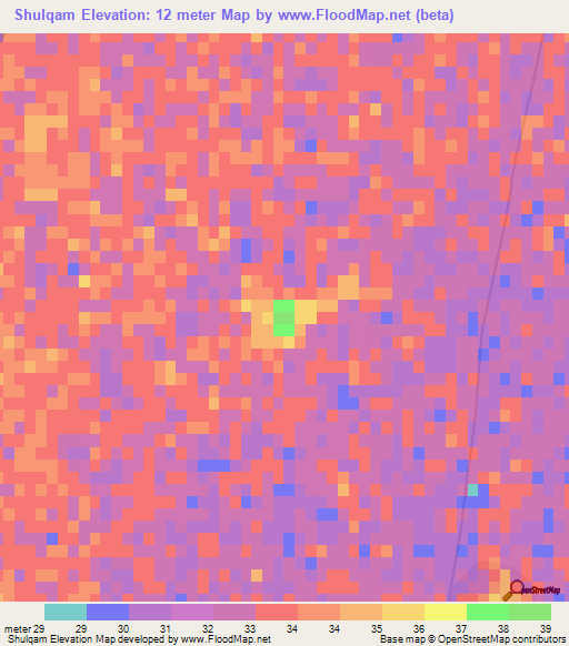 Shulqam,Egypt Elevation Map