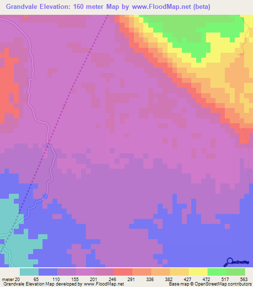 Grandvale,Jamaica Elevation Map