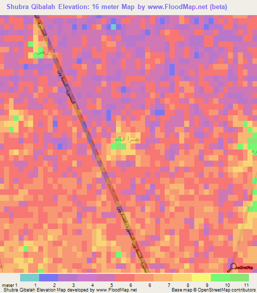 Shubra Qibalah,Egypt Elevation Map