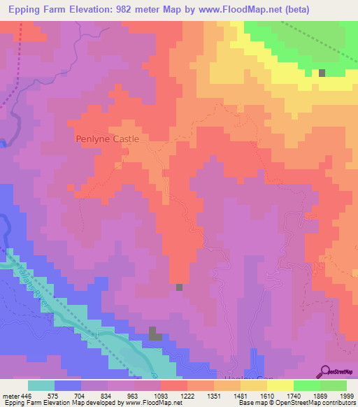 Epping Farm,Jamaica Elevation Map