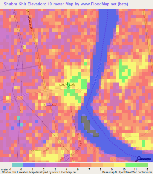 Shubra Khit,Egypt Elevation Map