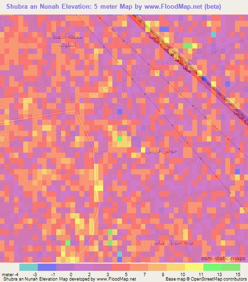 Shubra an Nunah,Egypt Elevation Map