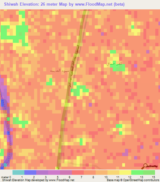 Shiwah,Egypt Elevation Map