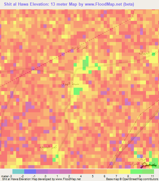 Shit al Hawa,Egypt Elevation Map