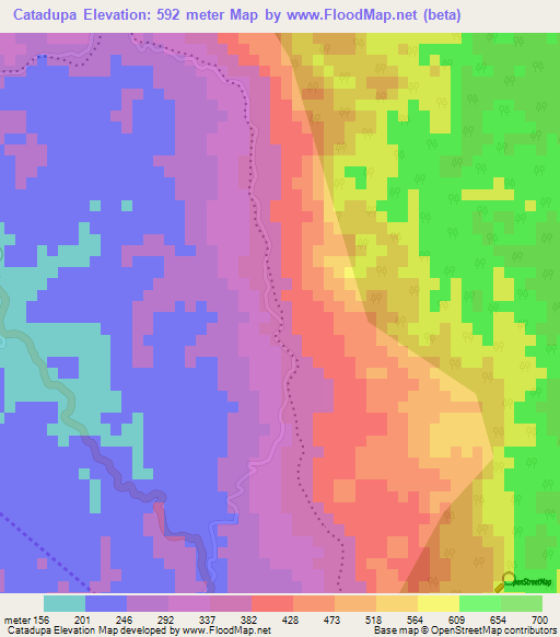 Catadupa,Jamaica Elevation Map