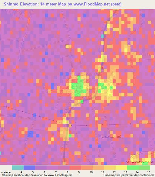 Shinraq,Egypt Elevation Map