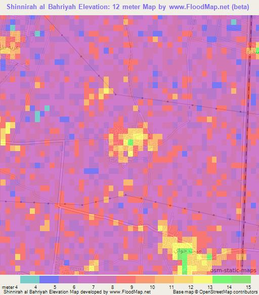 Shinnirah al Bahriyah,Egypt Elevation Map
