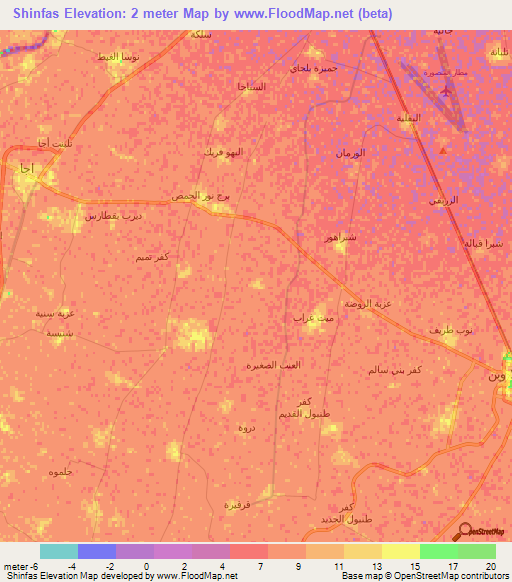 Shinfas,Egypt Elevation Map