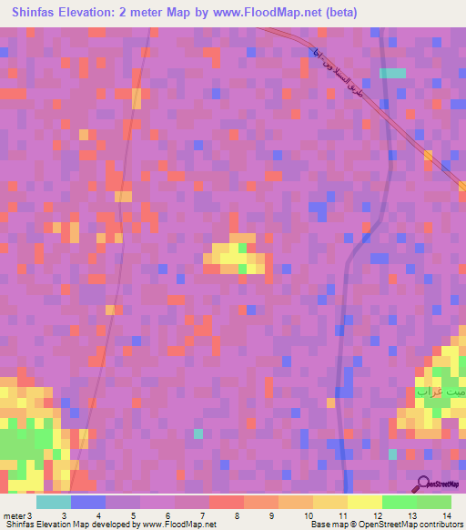 Shinfas,Egypt Elevation Map