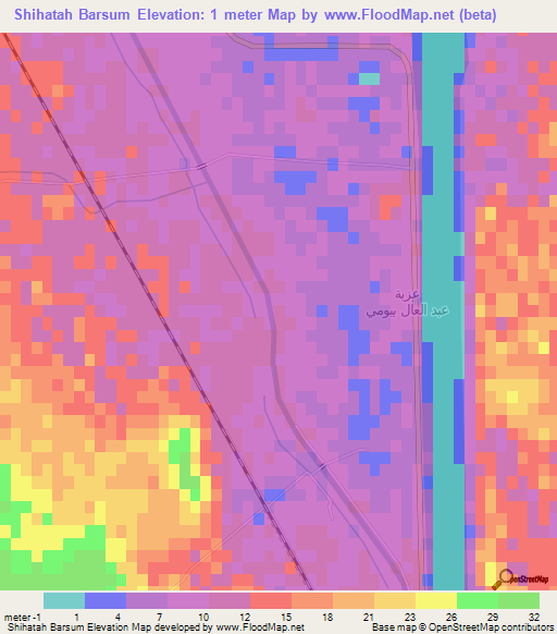 Shihatah Barsum,Egypt Elevation Map