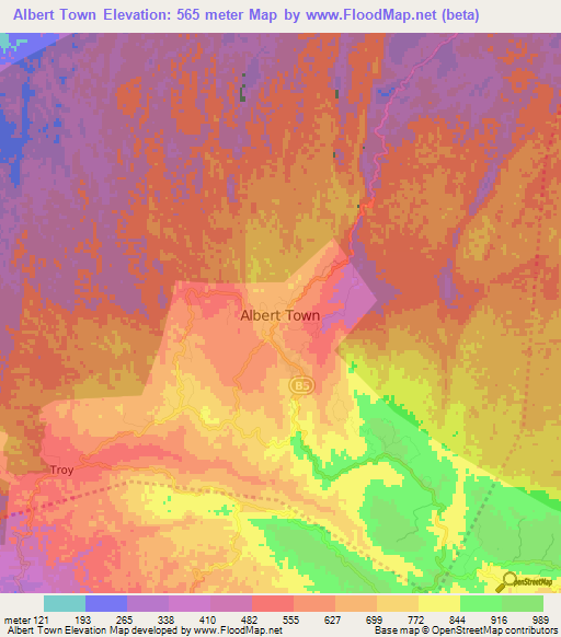 Albert Town,Jamaica Elevation Map