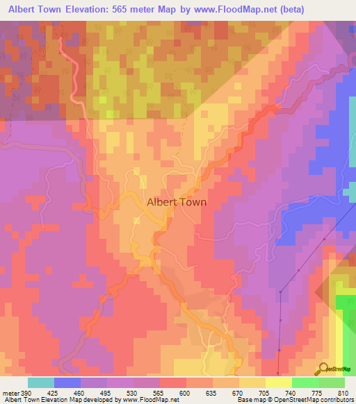 Albert Town,Jamaica Elevation Map