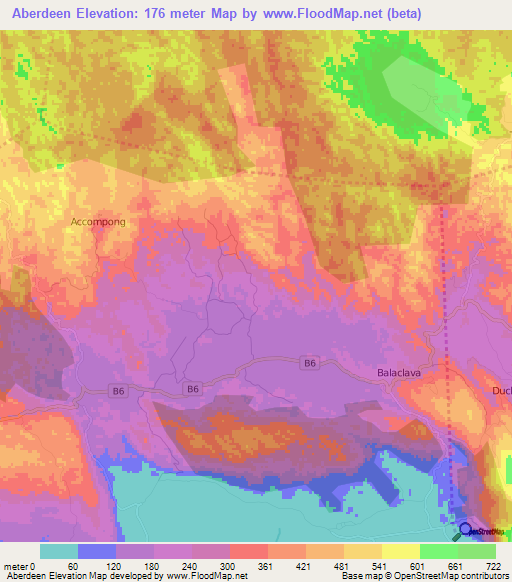 Aberdeen,Jamaica Elevation Map