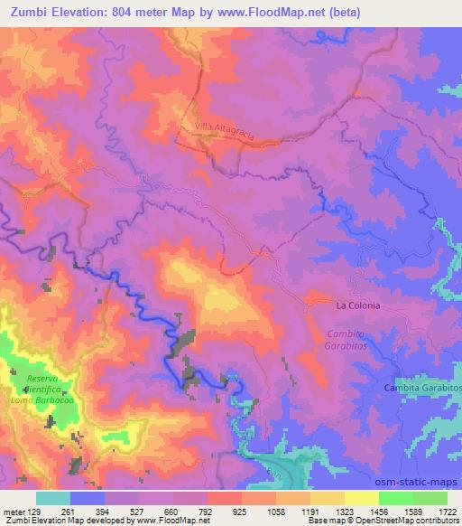 Zumbi,Dominican Republic Elevation Map