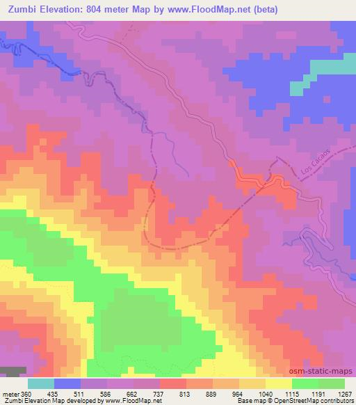 Zumbi,Dominican Republic Elevation Map