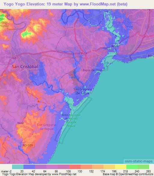 Yogo Yogo,Dominican Republic Elevation Map