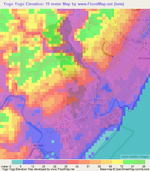 Yogo Yogo,Dominican Republic Elevation Map