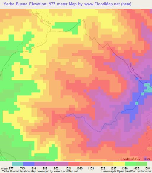 Yerba Buena,Dominican Republic Elevation Map