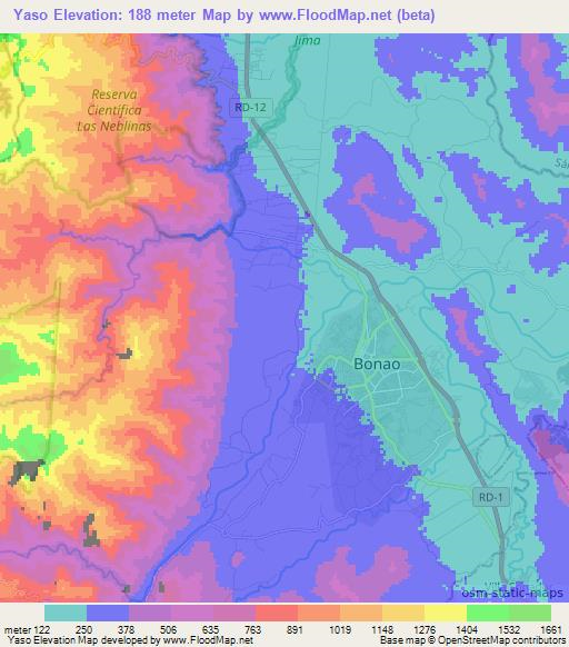 Yaso,Dominican Republic Elevation Map