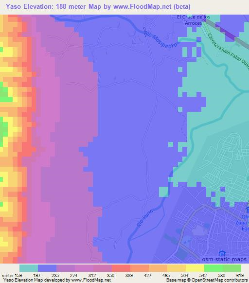 Yaso,Dominican Republic Elevation Map