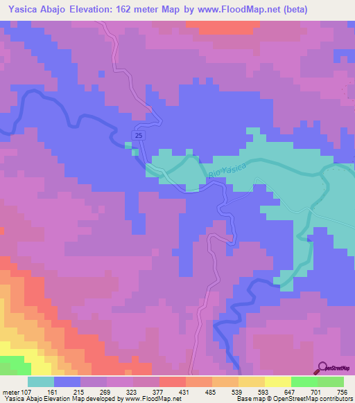 Yasica Abajo,Dominican Republic Elevation Map