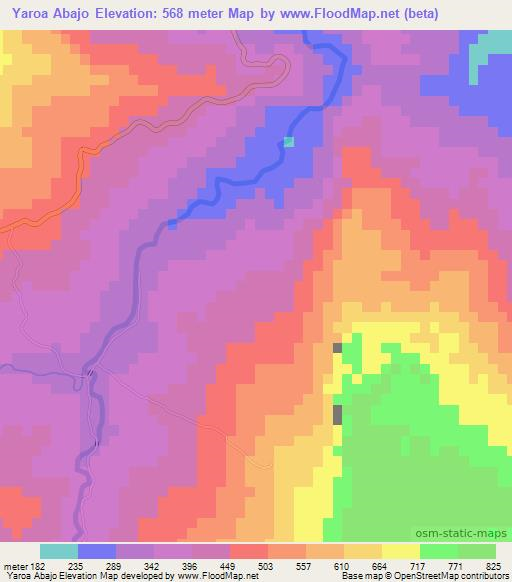 Yaroa Abajo,Dominican Republic Elevation Map