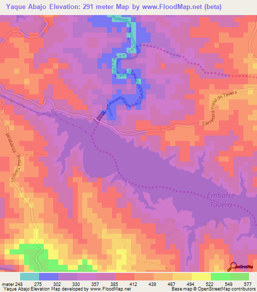 Yaque Abajo,Dominican Republic Elevation Map