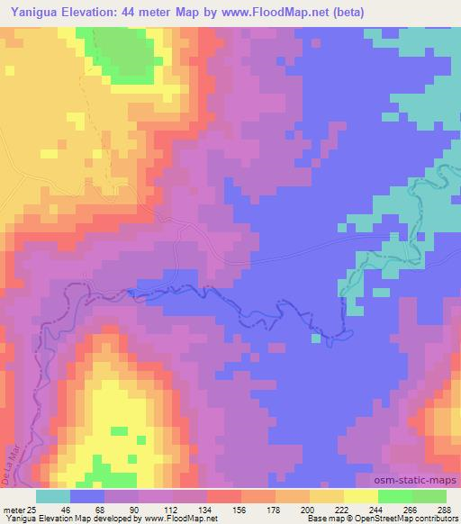 Yanigua,Dominican Republic Elevation Map