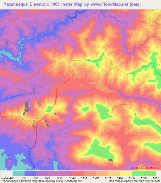 Yacahueque,Dominican Republic Elevation Map