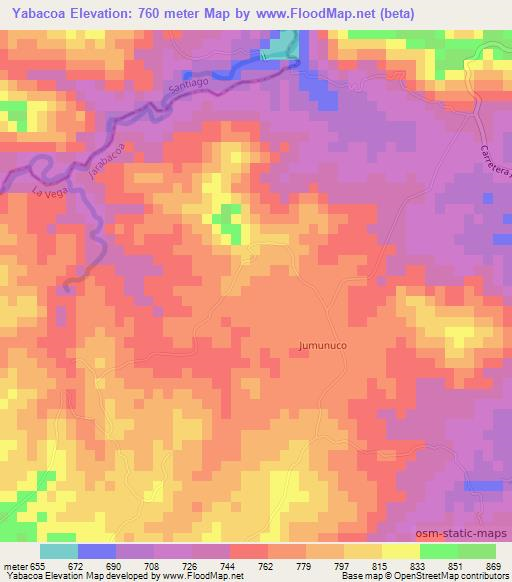 Yabacoa,Dominican Republic Elevation Map