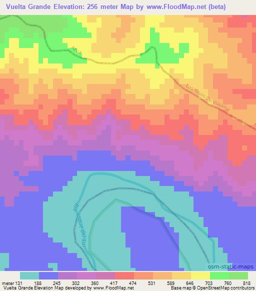 Vuelta Grande,Dominican Republic Elevation Map