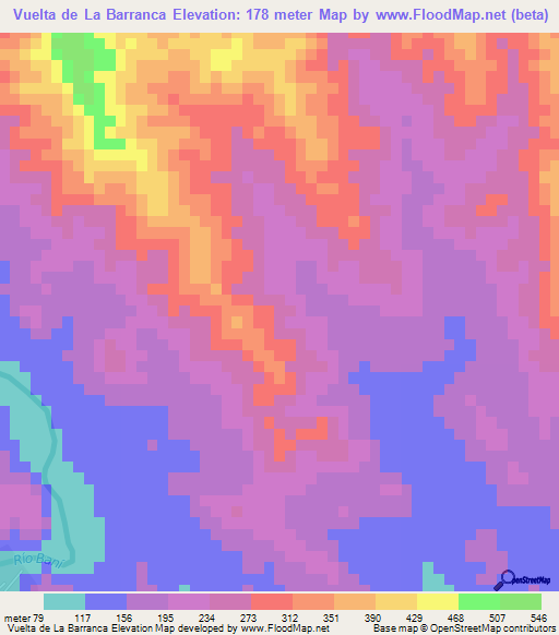 Vuelta de La Barranca,Dominican Republic Elevation Map