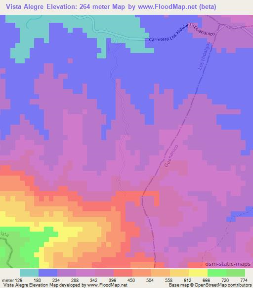 Vista Alegre,Dominican Republic Elevation Map