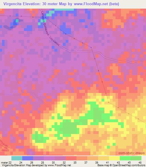 Virgencita,Dominican Republic Elevation Map