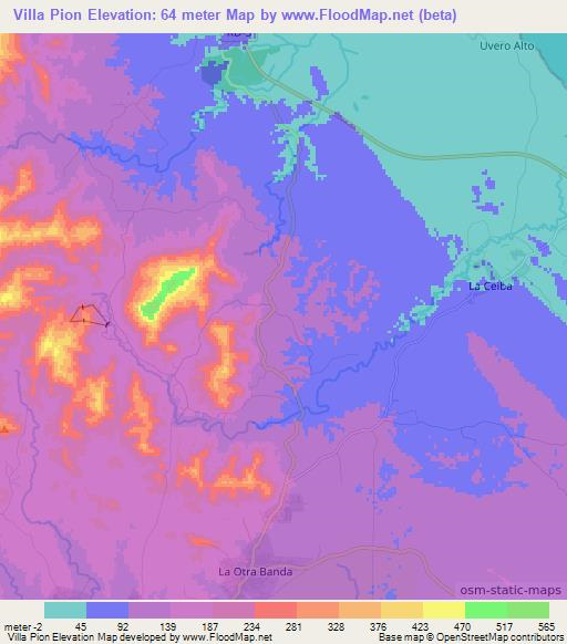 Villa Pion,Dominican Republic Elevation Map