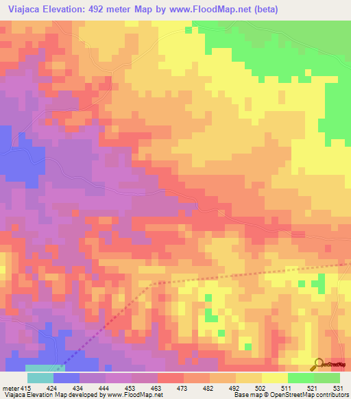 Viajaca,Dominican Republic Elevation Map