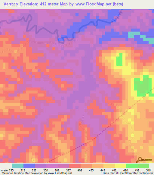 Verraco,Dominican Republic Elevation Map