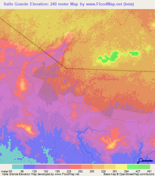 Valle Grande,Dominican Republic Elevation Map