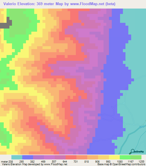 Valerio,Dominican Republic Elevation Map